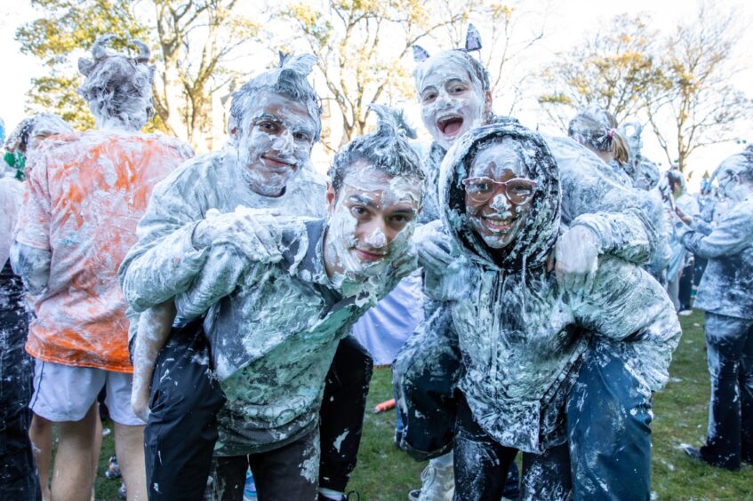 Raisin Monday foam fight at the University of St Andrews