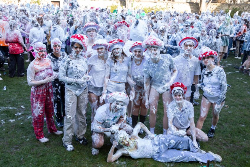 Raisin Monday foam fight at the University of St Andrews