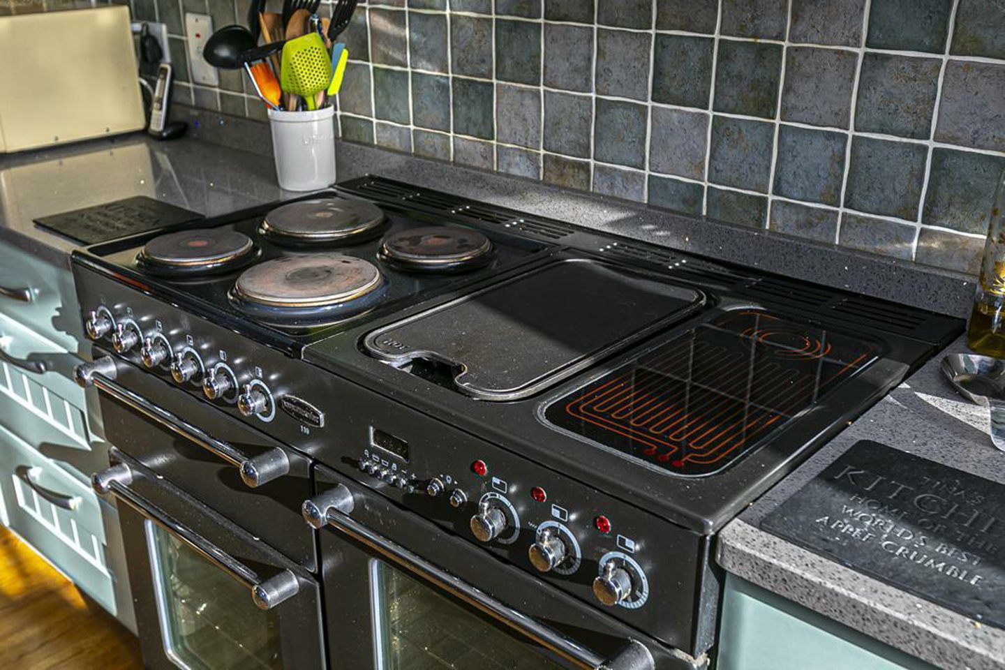 A large oven in the kitchen.