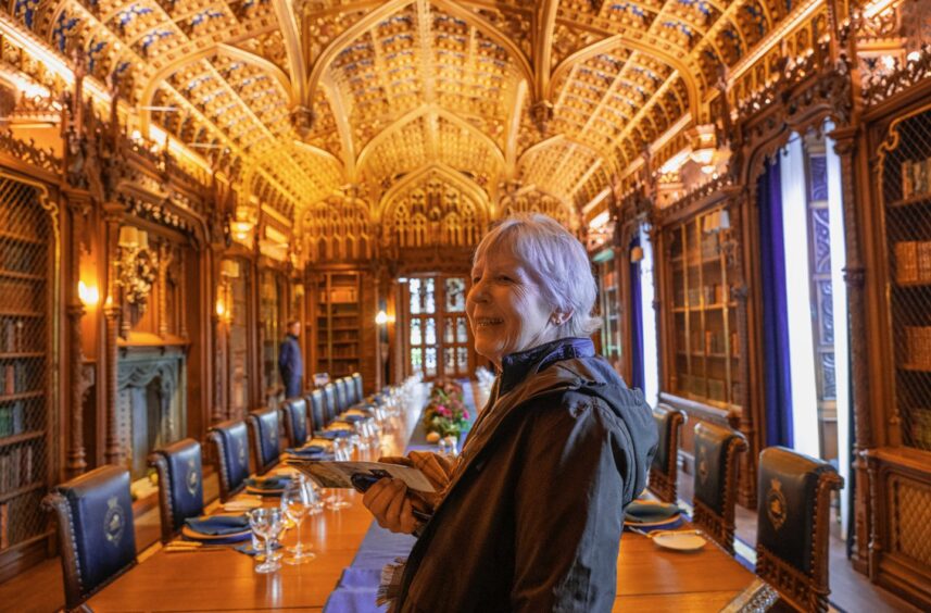 Liz Megard in the dining hall.