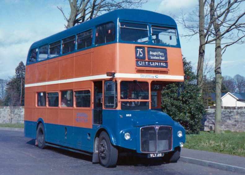 the 75 in Monifieth in the blue, white and orange. 