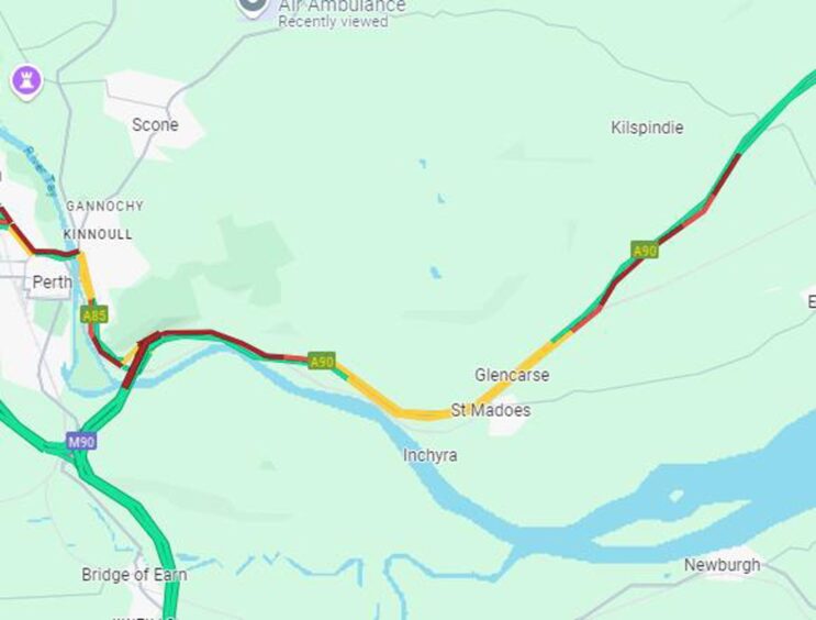 A90 Traffic Glencarse Dundee Perth 