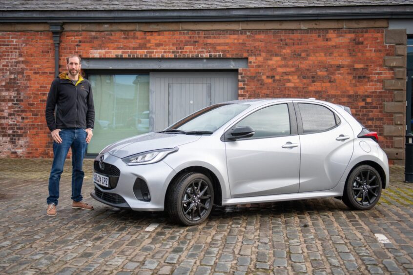 The Mazda 2 Hybrid outside Water's Edge in Dundee.