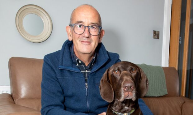 David Mcilroy's German shorthaired pointer Hugo was attacked by an out-of-control pack in Kinross on October 20. Image: Kenny Smith.