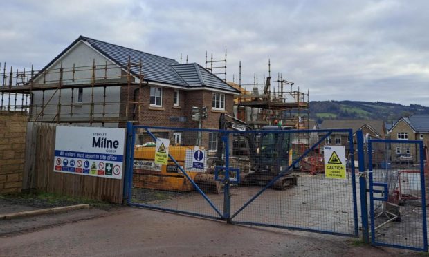 The partly finished Stewart Milne Homes site in Auchterarder. Image: Morag Lindsay/DC Thomson