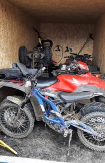 Stolen motorbikes and car parts fond hidden away in containers.