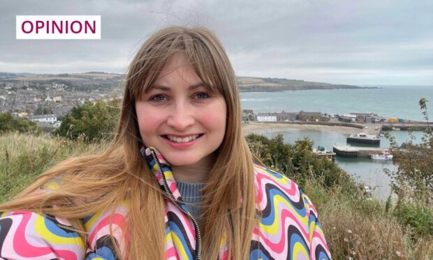 Rebecca enjoying the scenic clifftop path to Dunnottar Castle. Image: Rebecca Baird/DC Thomson.