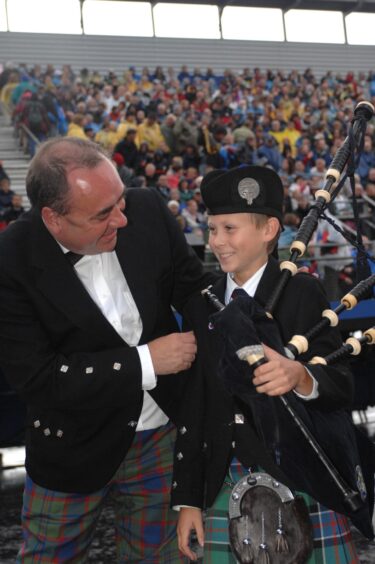 Alex Salmond and Crieff Piper Connor Sinclair at the Royal Edinburgh Military Tattoo.