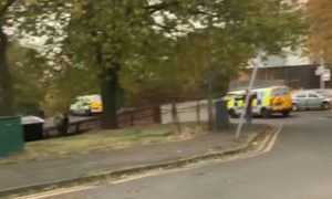 Police at Tulloch Court in Dundee on Saturday.