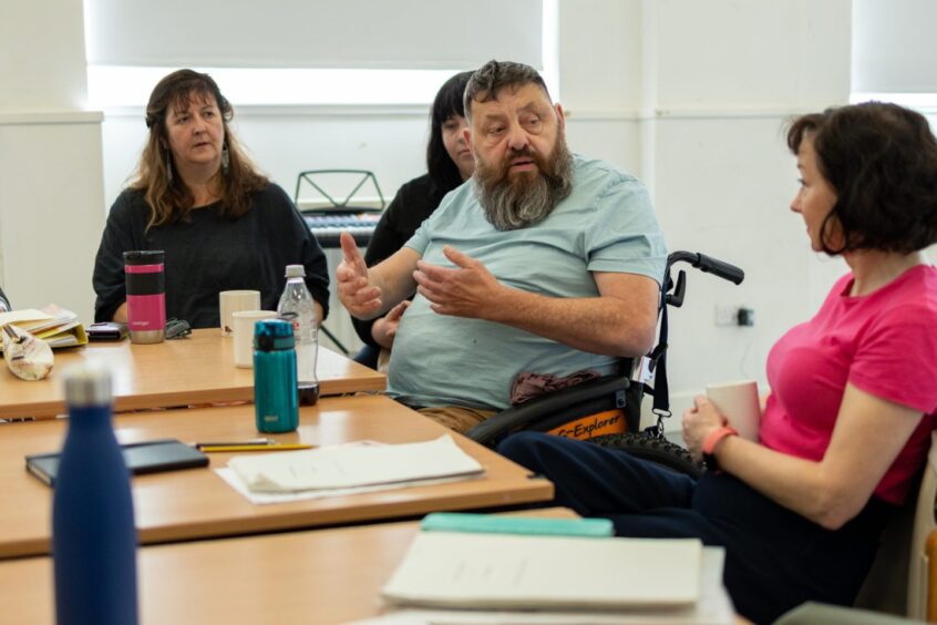 Ron Coleman and Pauline Lockhart in rehearsals for Dementia The Musical.