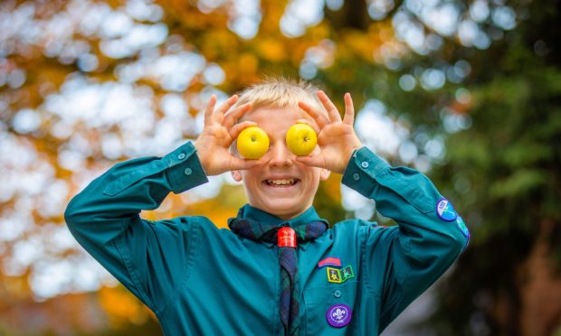 A winning smile from Kirrie youngster Noah Rooney.  Image: Mhairi Edwards/DC Thomson