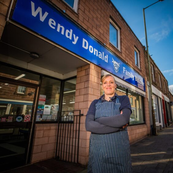 Wendy Donald in front of her butcher's shop