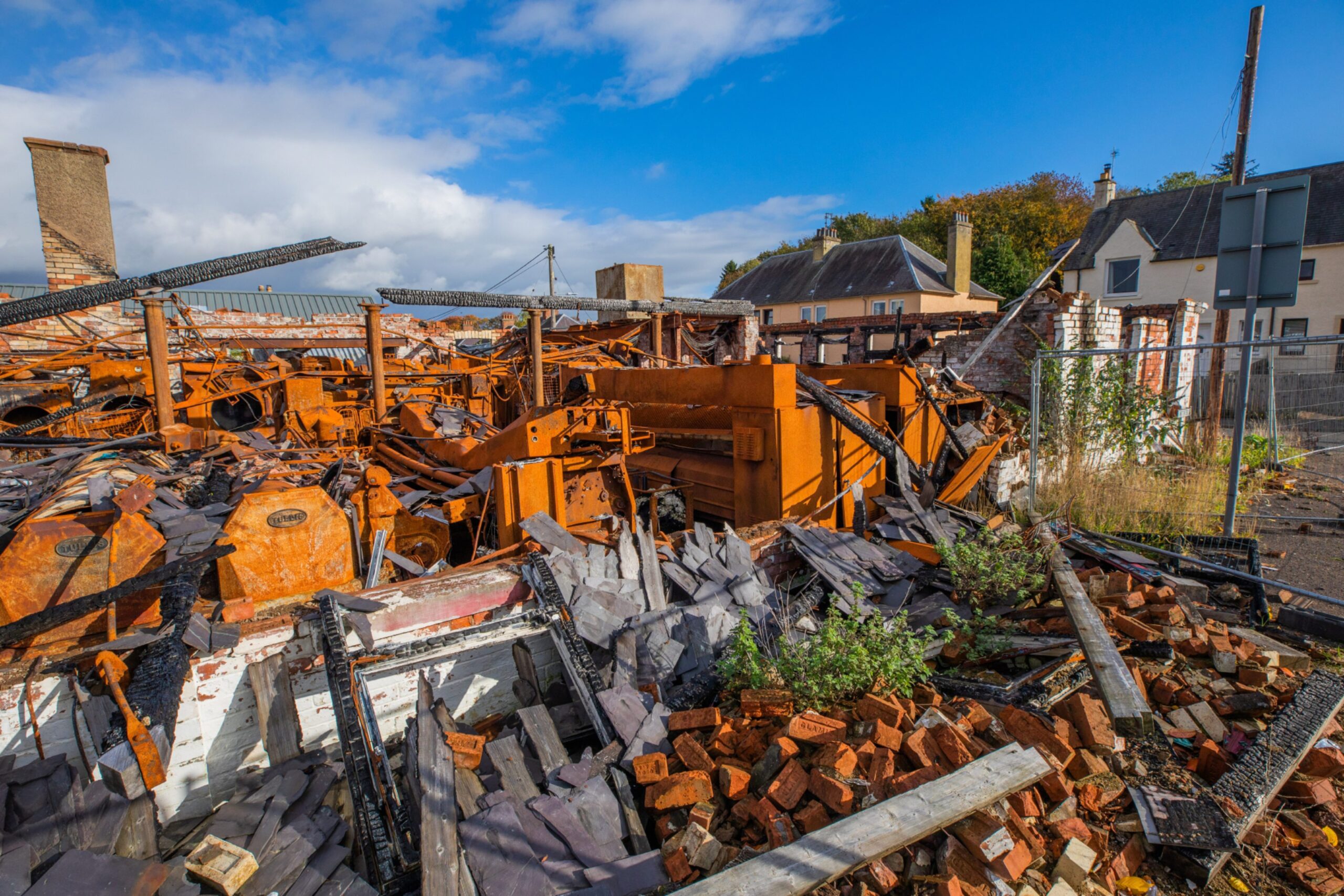 Debris from the building.