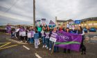 Unison staff striking outside Viewlands Primary School in 2023.