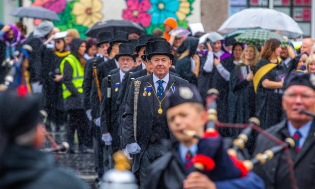 The 2023 UHI Perth graduation procession.