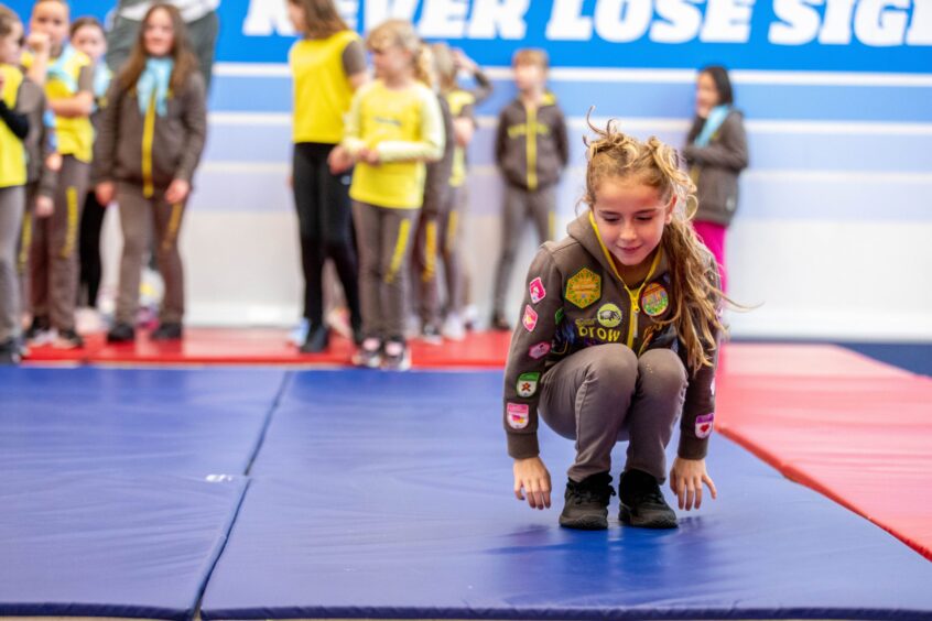 A Brownie lands beautifully whilst Cheerleading with Dundee Tribe Cheerleaders.