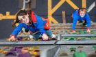 Girl guides Caitlyn Young and Piper Moir from 34th Girl Guides Dundee take part in the Rock Climbing activity at the Regional Performance Centre, Caird Park as part of their Adventures on your Doorstep day. Image: Steve Brown/DC Thomson