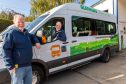 Drew Smart and Douglas Fraser with a bus from the Glenfarg Community Transport's fleet. Image: Steve Brown/DC Thomson.