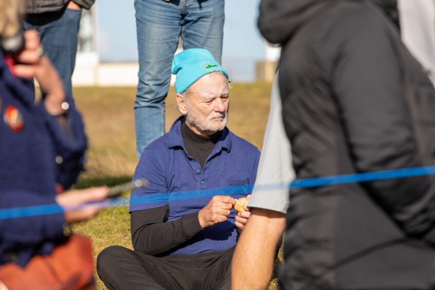 Hollywood actor Bill Murray attends the unveiling of Old Tom Morris statue