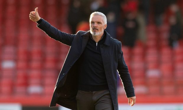 Jim Goodwin, pictured, returns to Aberdeen as an opposition manager for the first time since being sacked