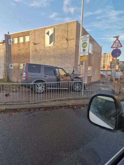 The car embedded in the building on Seagate in Dundee.