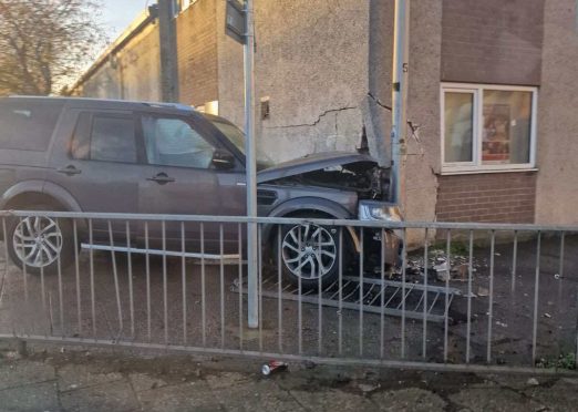 The car embedded into the building in Dundee.