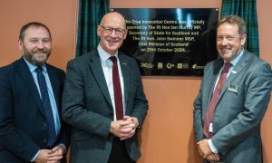 Scottish Secretary Ian Murray, First Minister John Swinney and Professor Colin Campbell, of the James Hutton Institute at the official opening of the new Crop Innovation Centre