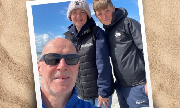 John Swinney family selfie on Tiree beach