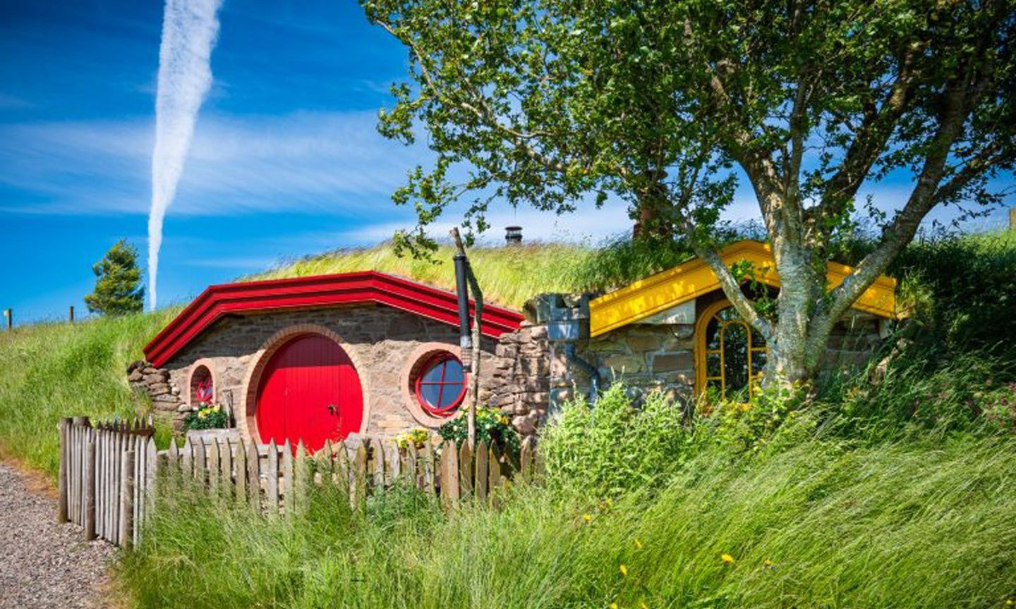 The Red Burrow hobbit home at Craighead Howfs.