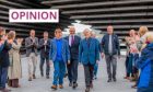 First Minister John Swinney with the new Dundee City councillors Lee Mills (left) and Jimmy Black. Image: Steve MacDougall/DC Thomson