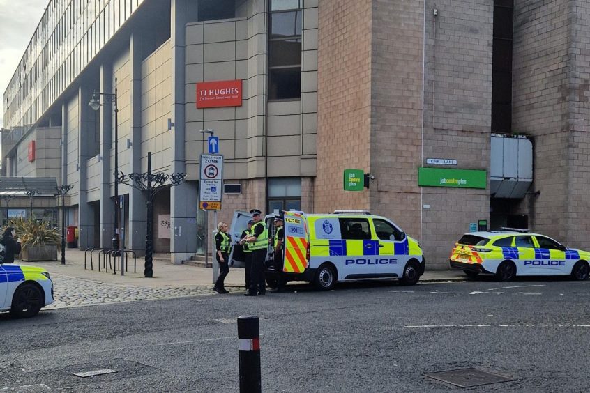 Police were called to the incident outside the Jobcentre.