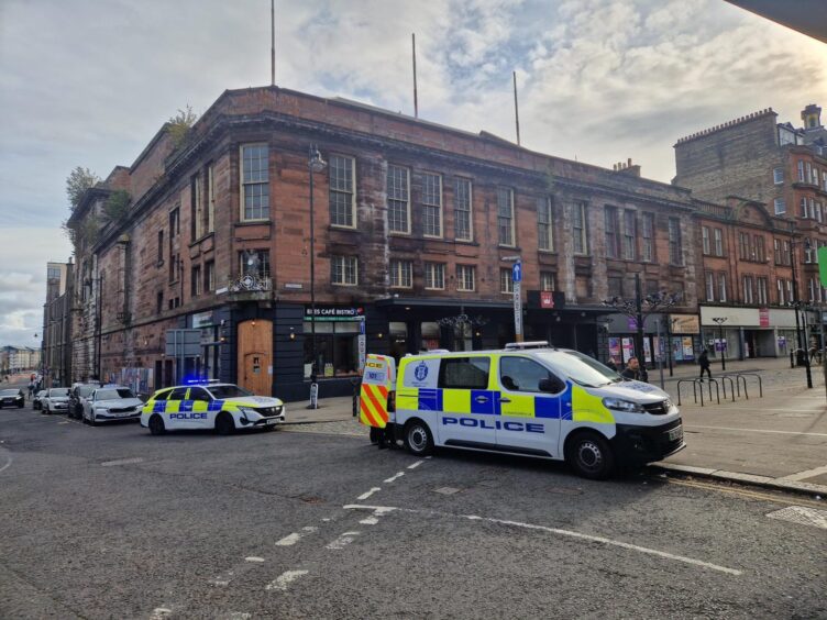 A woman has been arrested following the incident In Dundee city centre 