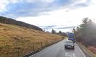 The road was closed near Tyndrum. Image: Google Street View