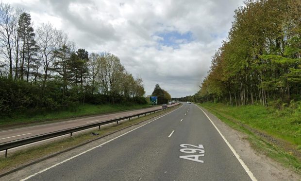 The A92 was closed near Crossgates. Image: Google Street View