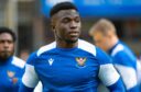 Adama Sidibeh, pictured in training, is back from suspension for St Johnstone.