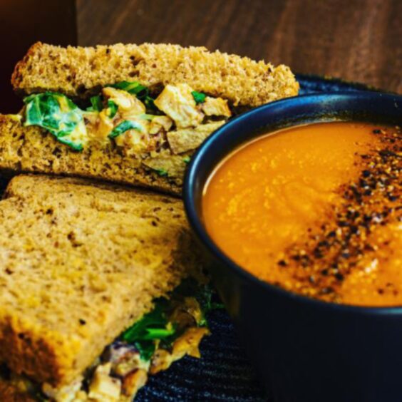 Soup and a sandwich from The Flame Tree Café.