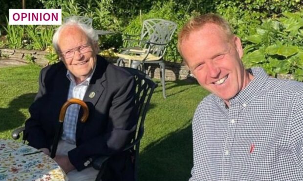 Beechgrove Garden legends Jim McColl (left) and Brian Cunningham. Image: Brian Cunningham/DC Thomson Design team