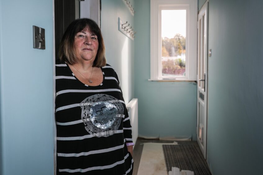 It has been a stressful year for June Soutar since Storm Babet flooded her Brechin home. Image: Mhairi Edwards/DC Thomson.