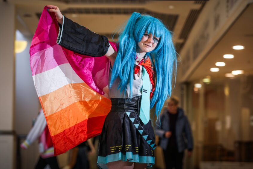 Abbie Dochard, 14, dresses as Hatsune Miku.