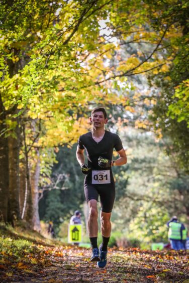 Runner at House of Dun duathlon event.