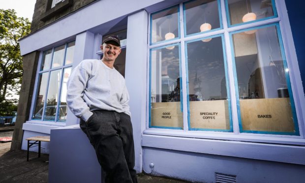 Fraser Smith outside his new café on Annfield Road in Dundee.