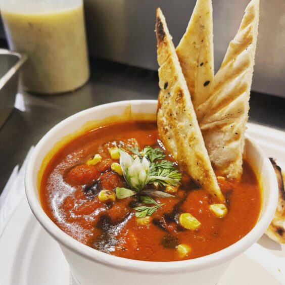 A bowl of delicious looking soup at Parlour Café, Dundee.