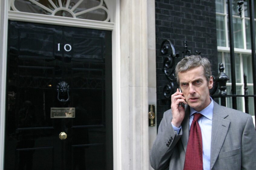 Peter as Malcolm Tucker.