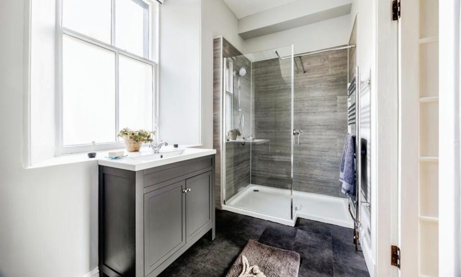 Shower room at Callander home.