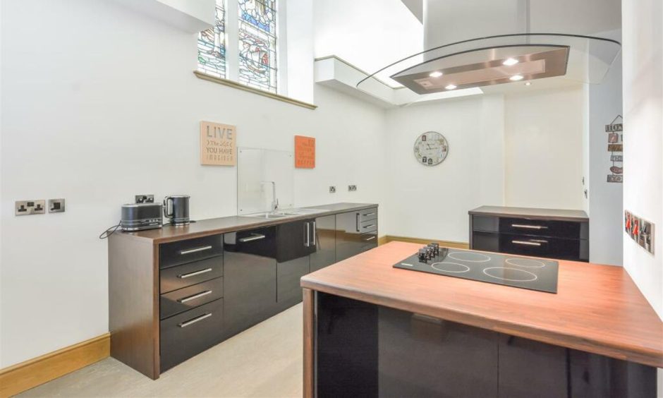 Kitchen at Blairingone Church in Kinross-shire.