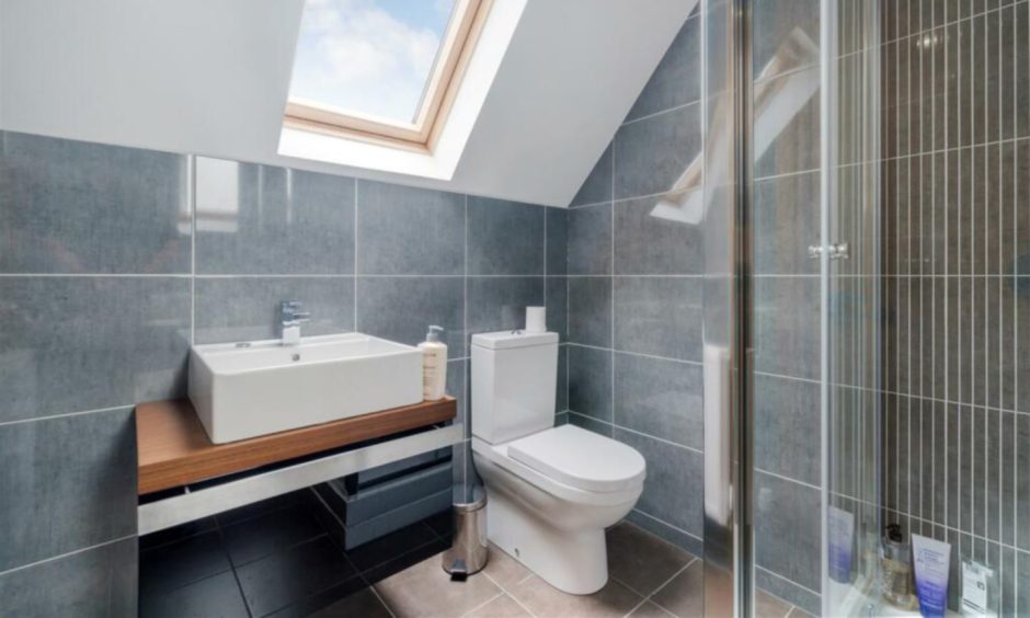 En-suite bathroom at Blairingone Church in Kinross-shire.