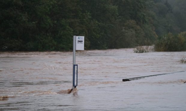 Brechin was hit with record levels of storm water during Babet. Image: Paul Reid