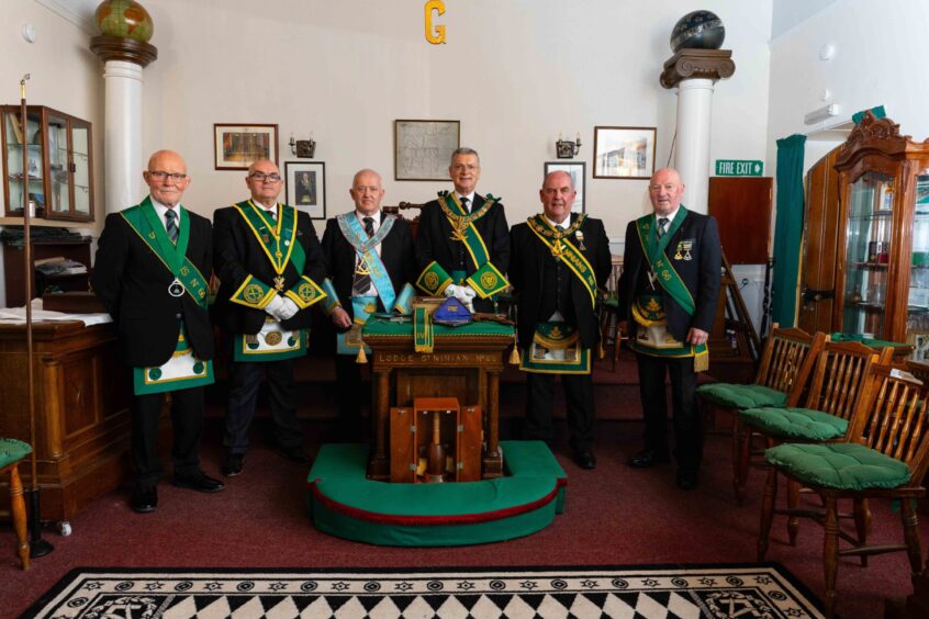 Freemasons at Lodge St Ninian's No. 66 in Brechin.