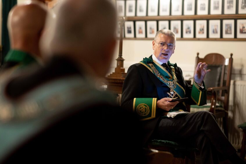 Peter Taylor in Lodge St Ninian's 66 in Brechin. Image: Paul Reid.