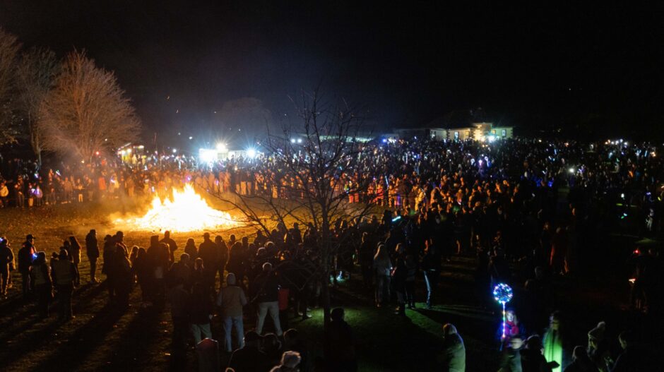 Kirriemuir fireworks display and bonfire at The Hill.